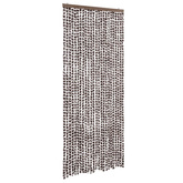 Zasłona przeciwko owadom, brązowo-biała, 100x230 cm, szenil