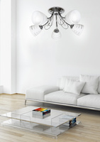 Lampa sufitowa chromowana z kryształkami 5x40W Simpli Candellux 35-63854