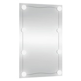 vidaXL Lustro ścienne z LED, 40x60 cm, szklane, prostokątne