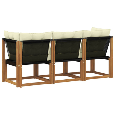 3 szt. Modułowa sofa na zewnątrz Naturalny
