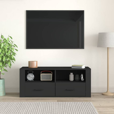 vidaXL Szafka pod TV, czarna, 100x35x40 cm, materiał drewnopochodny