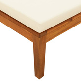 vidaXL Leżak z kremową poduszką, lite drewno akacjowe