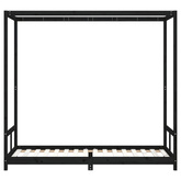 vidaXL Rama łóżka, czarna, 80x200 cm, lite drewno sosnowe