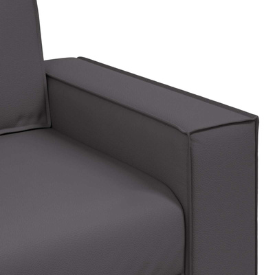 Sofa dwuosobowa Szary 160 cm Skóra ekologiczna