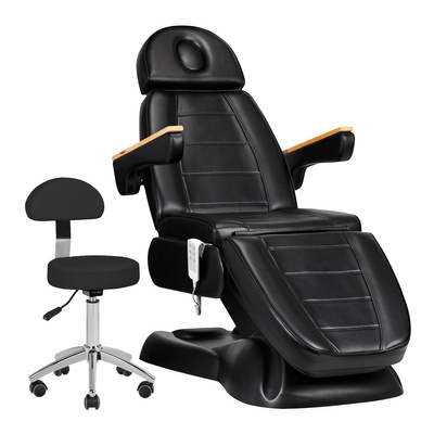 Fotel kosmetyczny elektryczny SILLON Lux 273b + taboret 304 czarny 148298