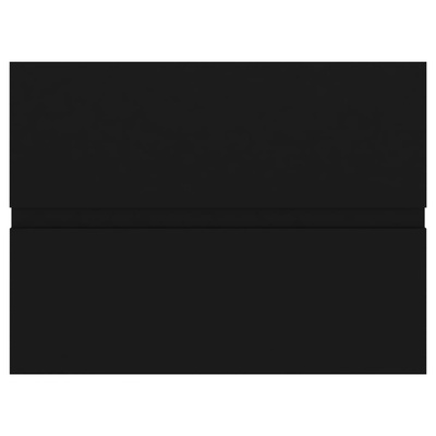 Szafka z wbudowaną umywalką, czarna, materiał drewnopochodny