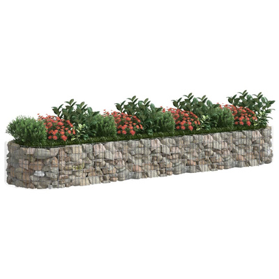 Podwyższona donica gabionowa galwanizowane żelazo 400x100x50 cm