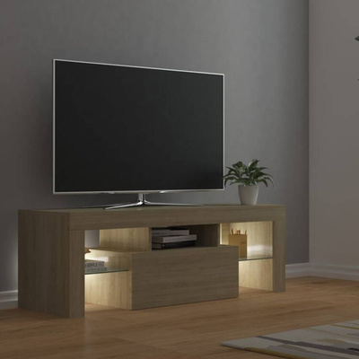 vidaXL Szafka pod TV z oświetleniem LED, dąb sonoma, 120x35x40 cm wariant 4