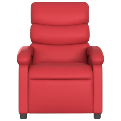 vidaXL Rozkładany fotel masujący, czerwony, sztuczna skóra model standard