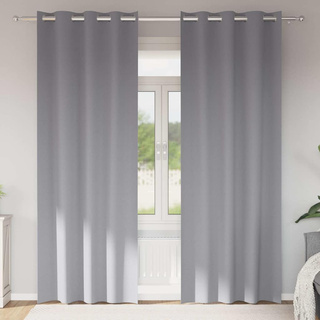 Firany blackout z kółkami 2 pcs Jasnoszary 225 x 140 cm