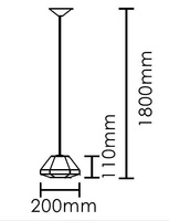 Designerska geometryczna Lampa wisząca ETCHi – CHROME E27 AD306