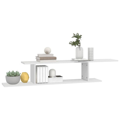 vidaXL Wisząca szafka pod TV, biała, 125x18x23 cm