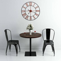vidaXL Zegar ścienny, metal, 58 cm, czerwony