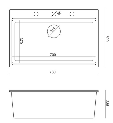 Zlewozmywak granitowy MARC 1-komorowy 76x50 cm biały/snow white + Nano ZŁOTO PVD