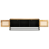 vidaXL Szafka pod TV, 110x30x40 cm, surowe drewno mango i żelazo