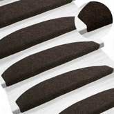 Samoprzylepne maty na schody Półokrąg 15 pcs Ciemny brąz