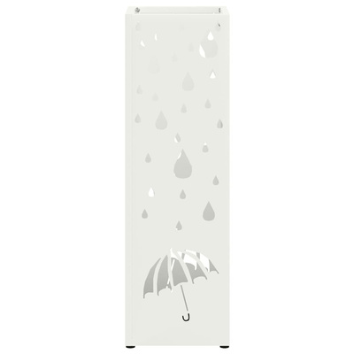 Stojak na Parasol Deszczowy Biały 15,5 x 15,5 x 49 cm Stal