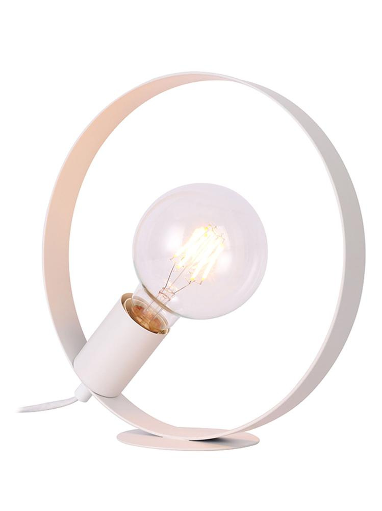 Lampka nocna Nexo Ledea biała metalowa nowoczesna lampka stołowa