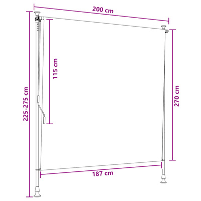 Zewnętrzna Roleta Rolkowa jasnoszary 200 x 270 cm
