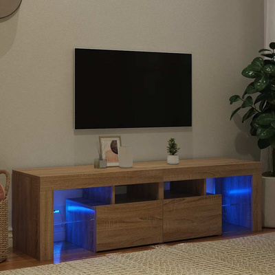 Szafka TV z oświetleniem LED, dąb sonoma, 140x36,5x40 cm