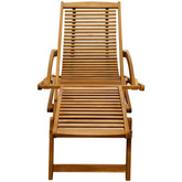 vidaXL Leżak tarasowy z podnóżkiem, lite drewno akacjowe