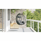 Wiszące krzesło jajo Antracyt 91,5 x 54,5 x 107 cm polirattan