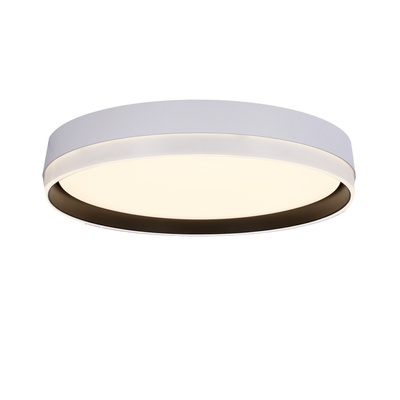 Florida lampa sufitowa plafon biały+czarny 24w led 39 cm klosz biały