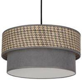 Lampa wisząca z abażurem Karrara czarna do salonu beżowo-szara E27