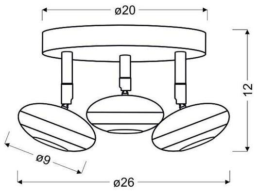 Lampa sufitowa LED 3x6W 26cm SKIPPER 98-67685 PLAFON  LED COB GŁÓWKA OKRĄGŁA  Z PRZEGUBEM   CHROM
