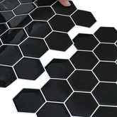 Płytka heksagonalna 20 szt. Czarny 30 x 30 cm Poliuretan i PET