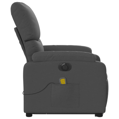 vidaXL Podnoszony fotel masujący, elektryczny, rozkładany, ciemnoszary