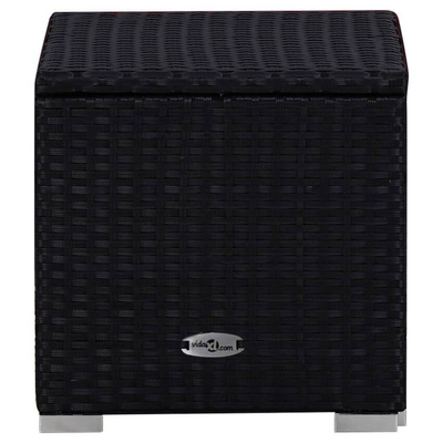 vidaXL 3-częściowy zestaw, leżaki ze stolikiem, polirattan, czarne