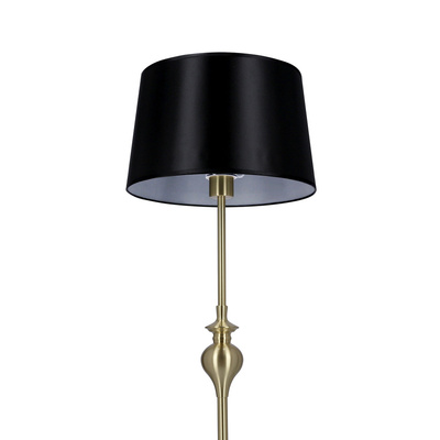 Prima gold lampa podłogowa złoty satynowy E27 czarny  51-09258