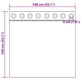 Zasłony zaciemniające 2 pcs Musztardowy Żółty 140 x 140 cm