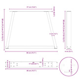 Nogi do stolika kawowego w kształcie litery V 2 szt. Antracyt 40x(30-31,3) cm Stal