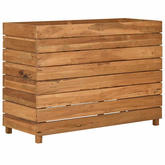 Podwyższona donica 100x40x72 cm drewno tekowe z recyklingu/stal