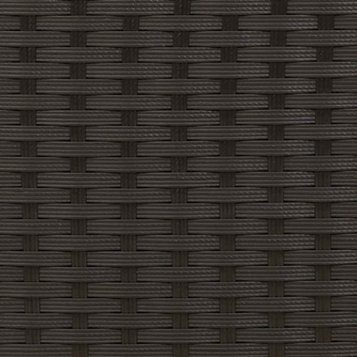 2-os. sofa ogrodowa z daszkiem i podnóżkami, czarna, rattan PE