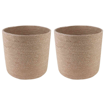 Zestaw doniczek 2 pcs naturalny ? 28 x 28 cm 100% Juta Tossa