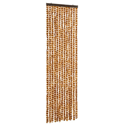 Zasłona przeciwko owadom, ochra i biel, 56x185 cm, szenil