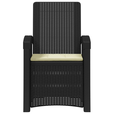 Fotel ogrodowy z funkcją leżenia stylizowany na rattan PP