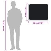 Panel ochronny do kuchni, czarny, 70x60 cm, szkło hartowane