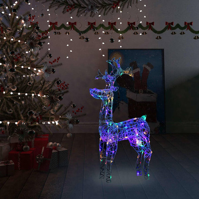 vidaXL Świąteczna dekoracja, renifer, 90 diod LED, 60x16x100 cm, akryl