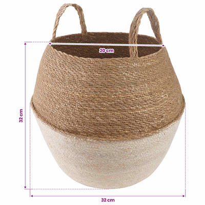 Doniczka z uchwytami 2 pcs Biały ? 32 x 32 cm 100% Trawa morska