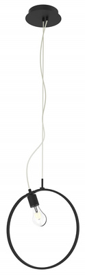 Lampa wisząca SKIROS czarny ring – minimalistyczna lampa w kształcie koła LED 4000K z E27