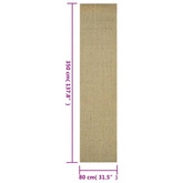 vidaXL Dywanik, naturalny sizal, 80x350 cm, zielony