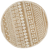 Ręcznie wykonany dywanik, juta, biały nadruk, 120 cm