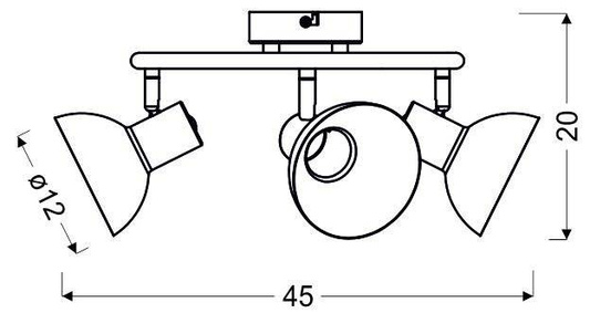 Lampa sufitowa czarna spirala 3xE27 + złoty DISO 98-63434