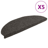 Maty na schody samoprzylepne 5 szt. 65x21x4 cm Antracytowe półokrągłe duże