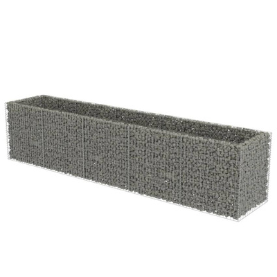 vidaXL Podwyższona donica gabionowa, galwanizowana stal, 450x90x100 cm