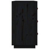 vidaXL Komoda, czarna, 80x40x75 cm, lite drewno sosnowe